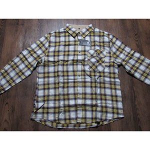 Zioloma Men's Long Sleeve Plaid Button Up Shirt: XL